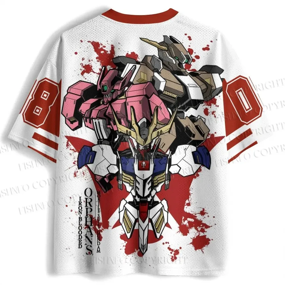 Men's New Gundam Barbatos Jersey Short Sleeve T-shirt Mobile Suit Gundam Iron-Blooded Orphans Anime Mecha Fan Casual Streetwear view 2
