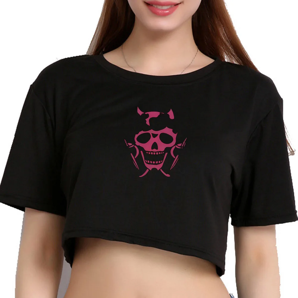 Jojo Bizarre Adventure crop top ladies japanese gothic grunge t-shirt 2000s gothic party manga