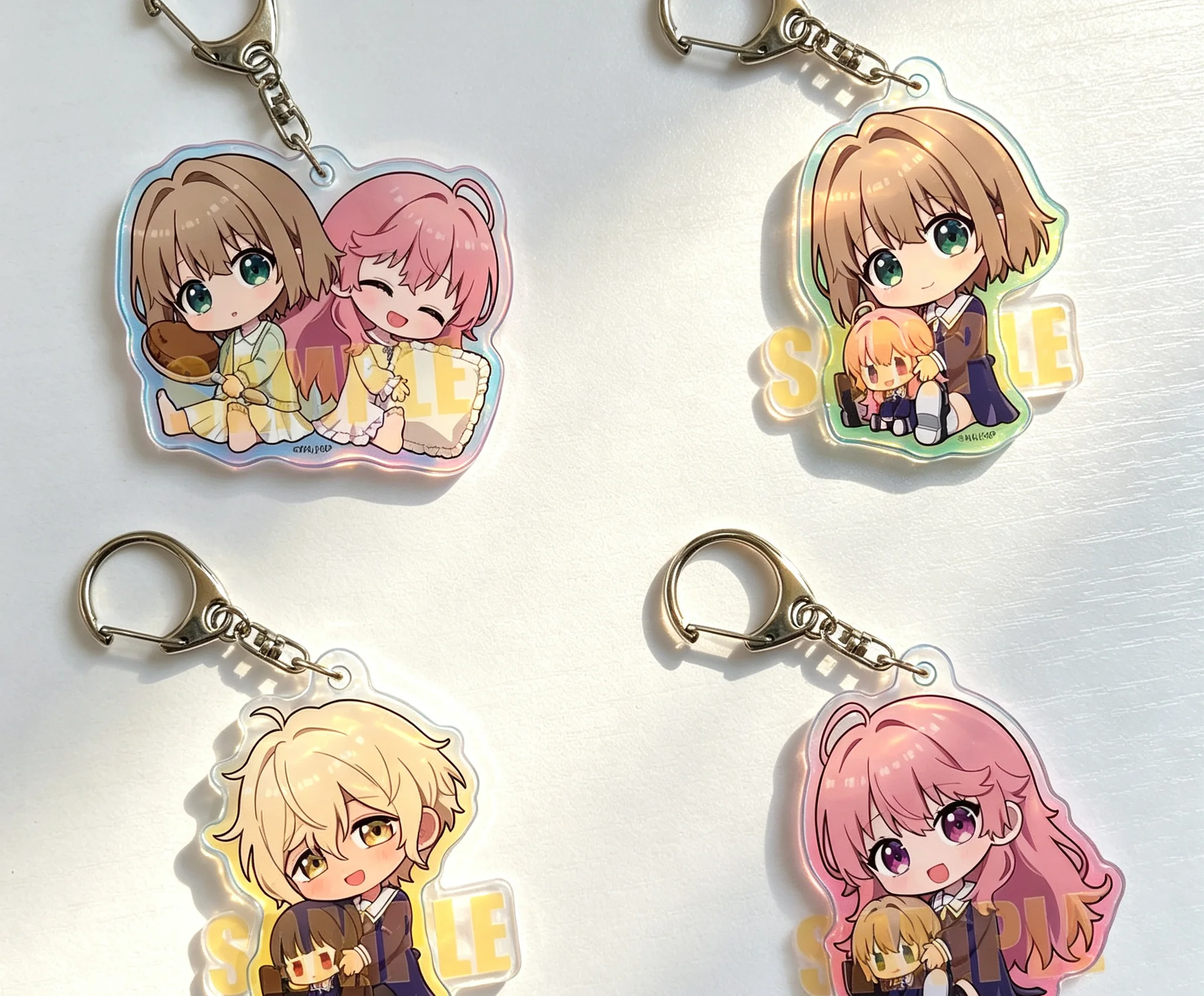 6cm I Want to Love You Till Your Dying Day Acrylic Pendant Keychains Bag Decorations Cartoon Character  Holiday Gifts
