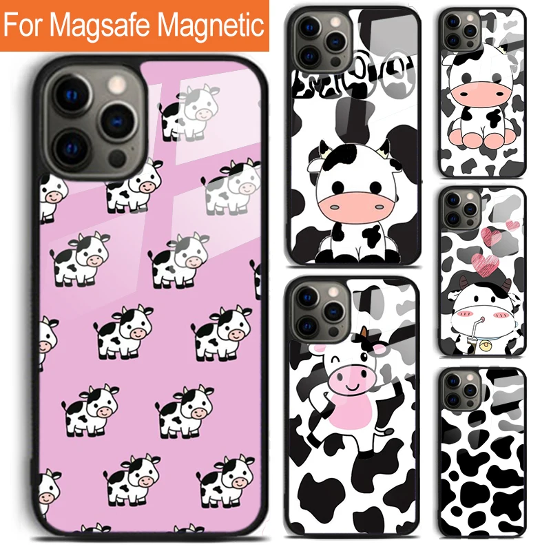 Dairy Cattle Cow Speckle Phone Case For iPhone 16 15 14 13 12 11 Pro Max Plus Magsafe Magnetic Wireless Charging Cover