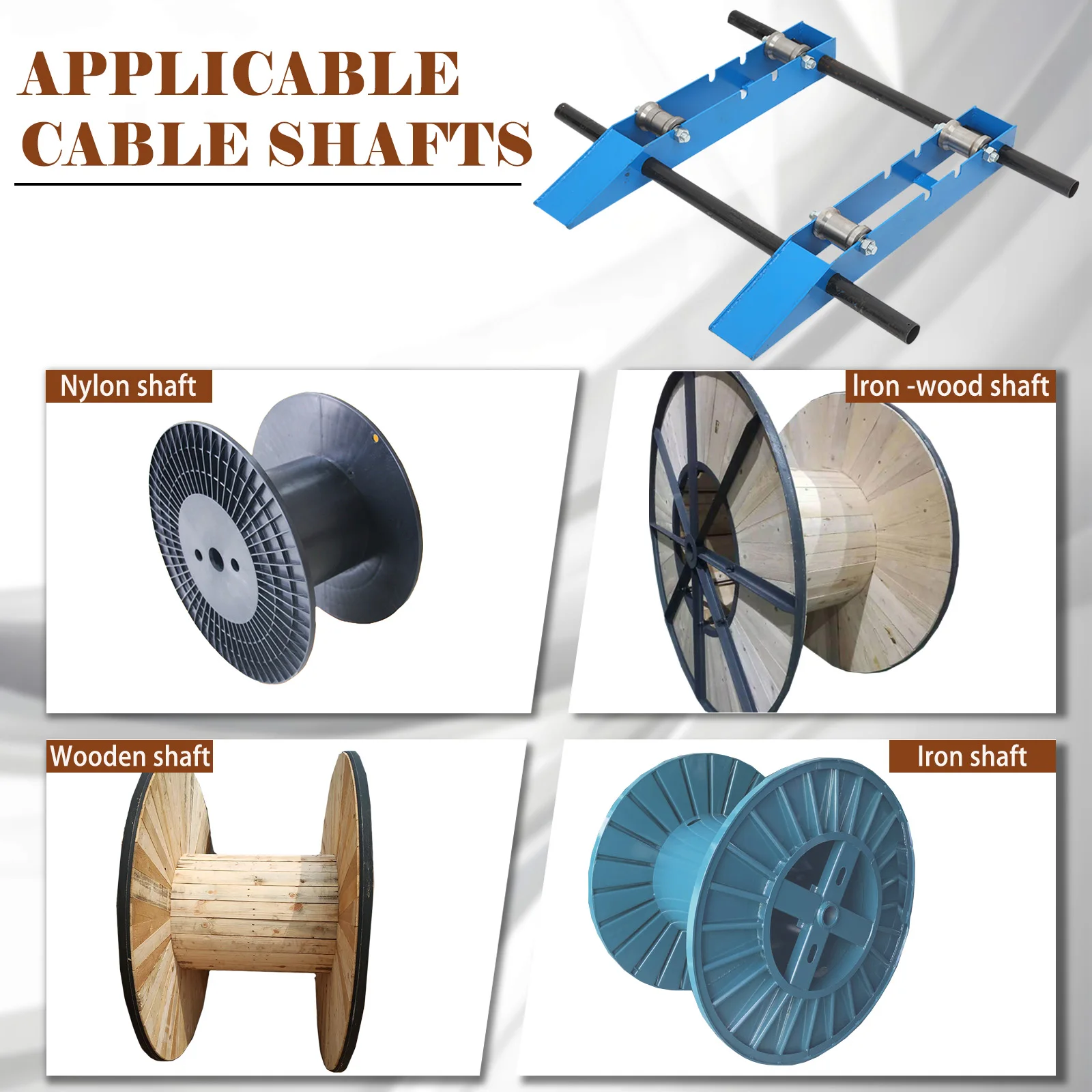 2T Cable Drum Roller Reel Dispenser Heavy Duty Cable Dispenser Wire Reel Holder Adjustable Rear 11.8-47.2 inches Easy to Operate
