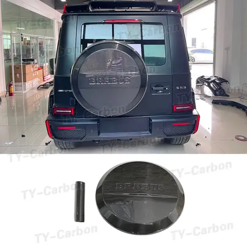 실제 탄소 섬유 자동차 바디 키트 스페어 휠 타이어 트림 커버 메르세데스 벤츠 G 클래스 W463 W464 G500 G63 B 스타일 용 후면 바디 작업