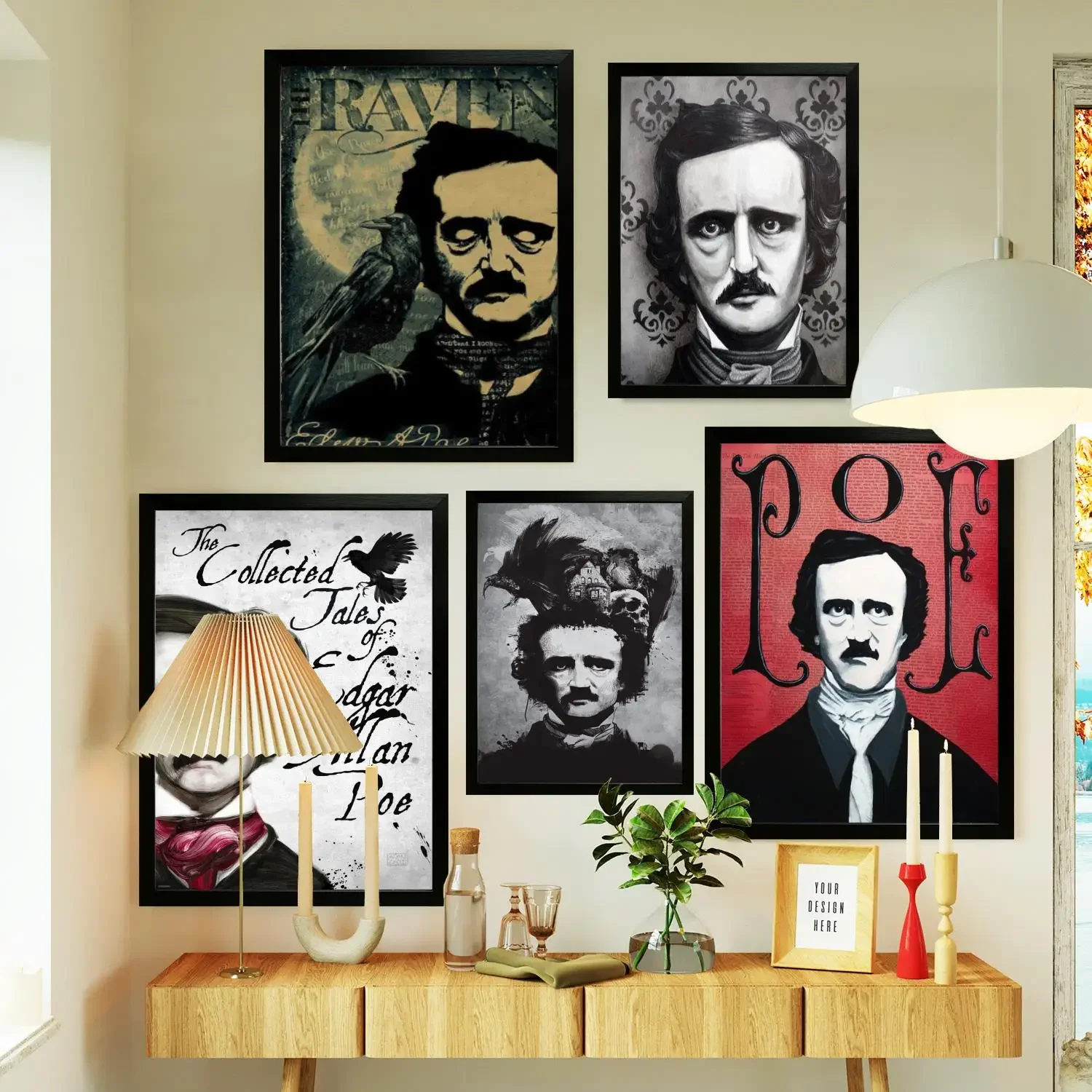 Edgar Allan Poe Poster Prints Wall Art Canvas Painting Poster For Modern Family Living Room Home Decor