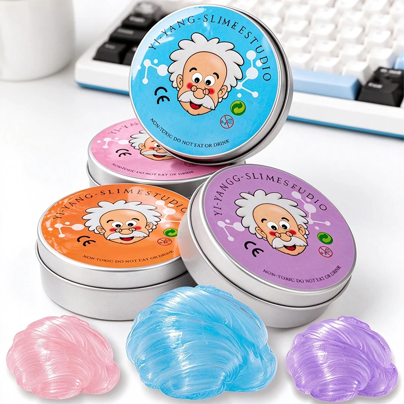 Reusable Squishy Non-Newtonian Putty Liquid Crystal Bouncy Slime Toy Transparent Color Clay DIY Stress Relief Toys Gift