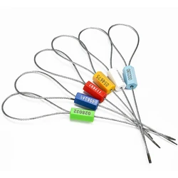Anti-Tamper Disposable Self-Locking Shipping Padlock Cable Wire Seals Pull-Tite Truck Container Steel Wire Seal 100pcs