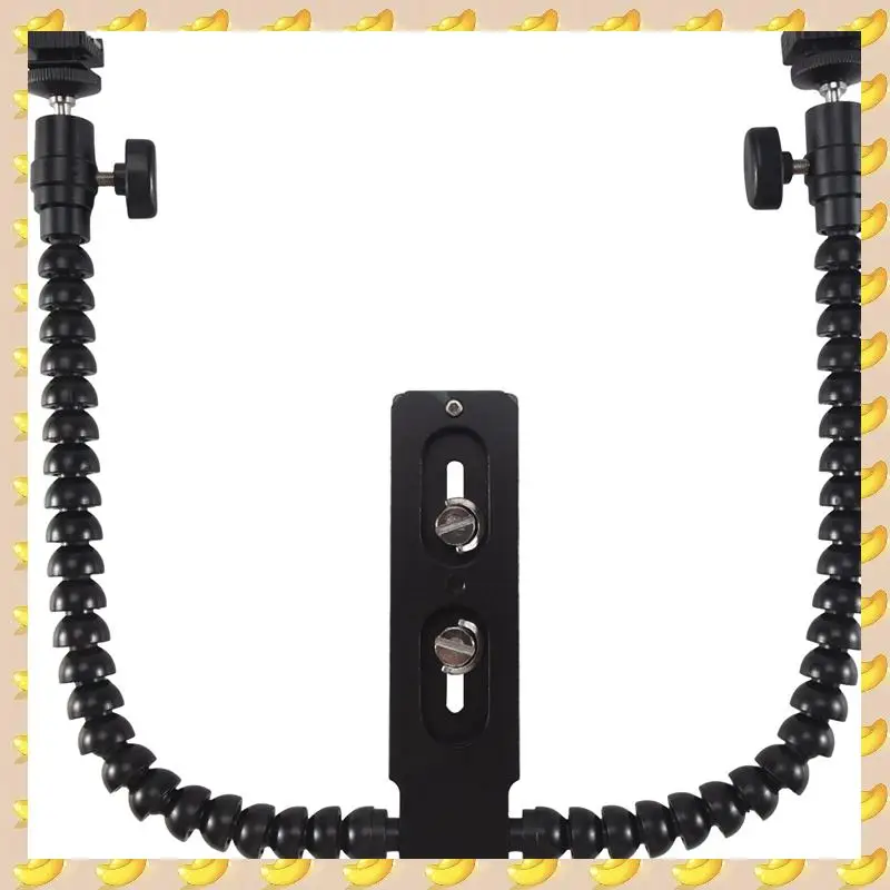 

A45U 2X New Flexible Dual Arm Hot Shoe Flash Bracket Mount Holder For Canon Nikon Pentax Macro Shot Camera Accessories