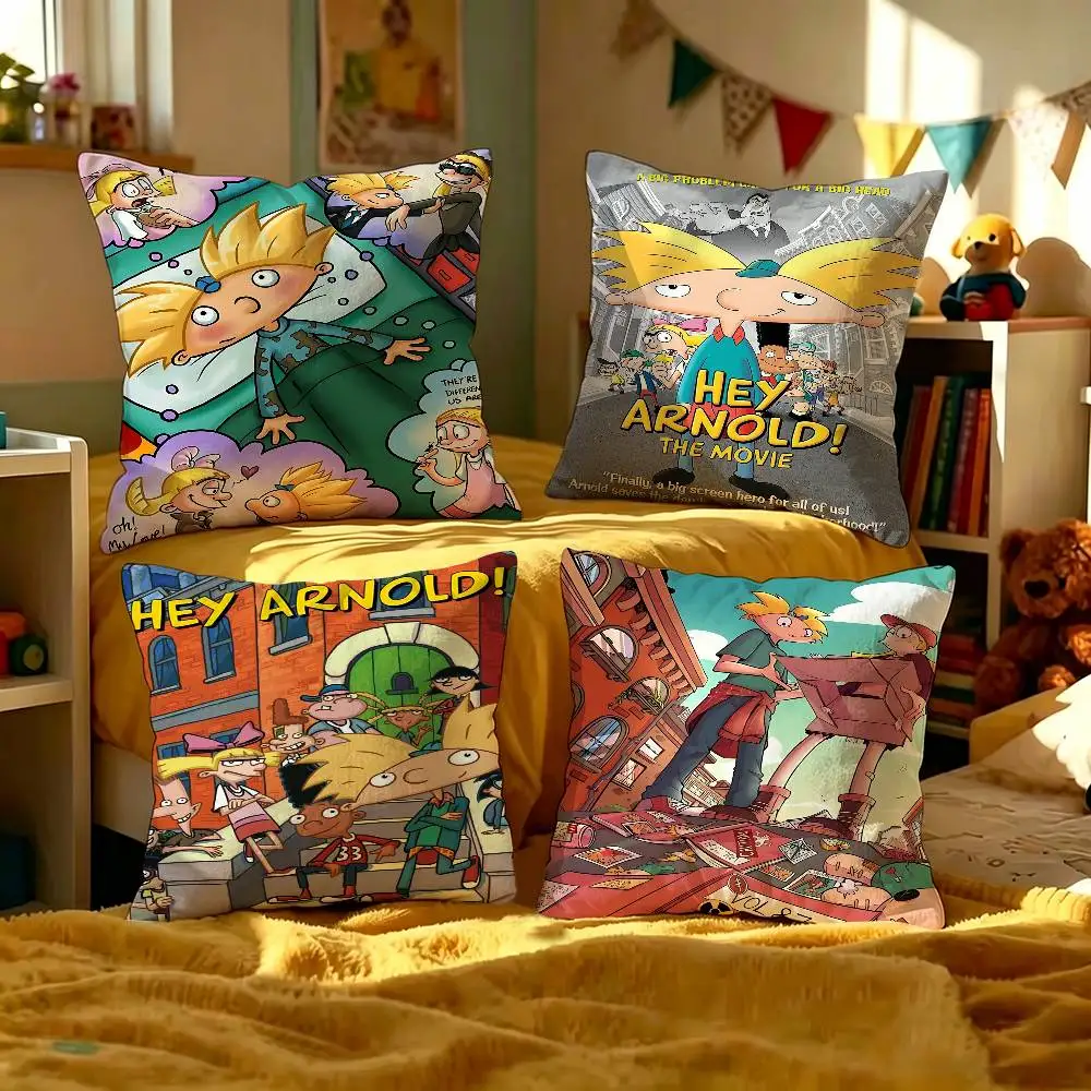 Cartoon Hey A-Arnold Cool Cushion Cover Inches Farmhouse Decor Home Throw Pillow Covers for Couch Decorations