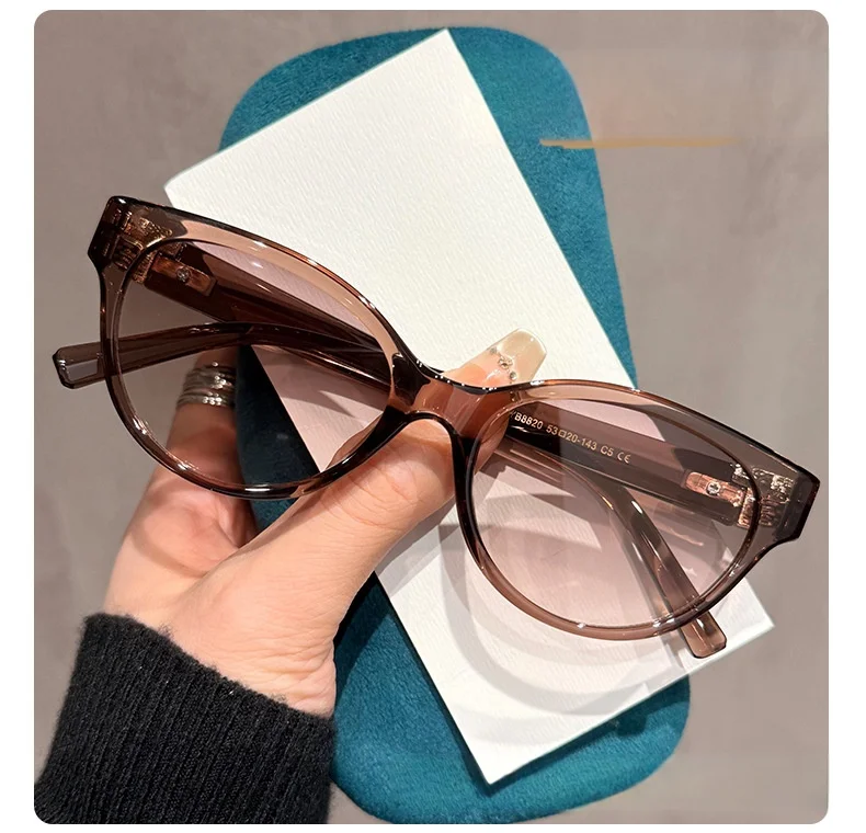 Neue Sonnenbrille im Cat-Eye-Stil mit T-förmigen Bügeln und kleinem Duft für Damen DS-8820 – Detail 14