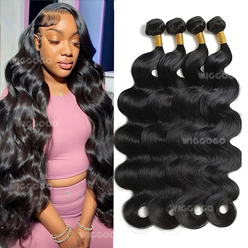 

Человеческие волосы, объемные волны, пучки париков, 100% оригинальные черные натуральные бразильские волосы для наращивания, 1/3/4 шт., пучки, предложения для женщин