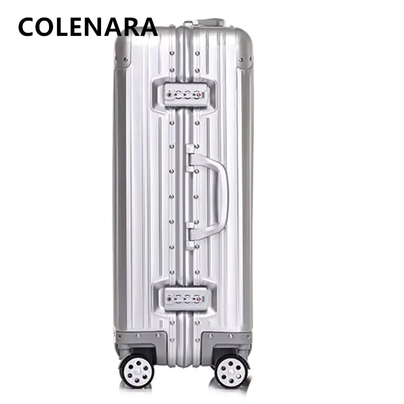 COLENARA Suitcase Full Aluminum Magnesium Alloy Boarding Box Large Capacity Trolley Case 20