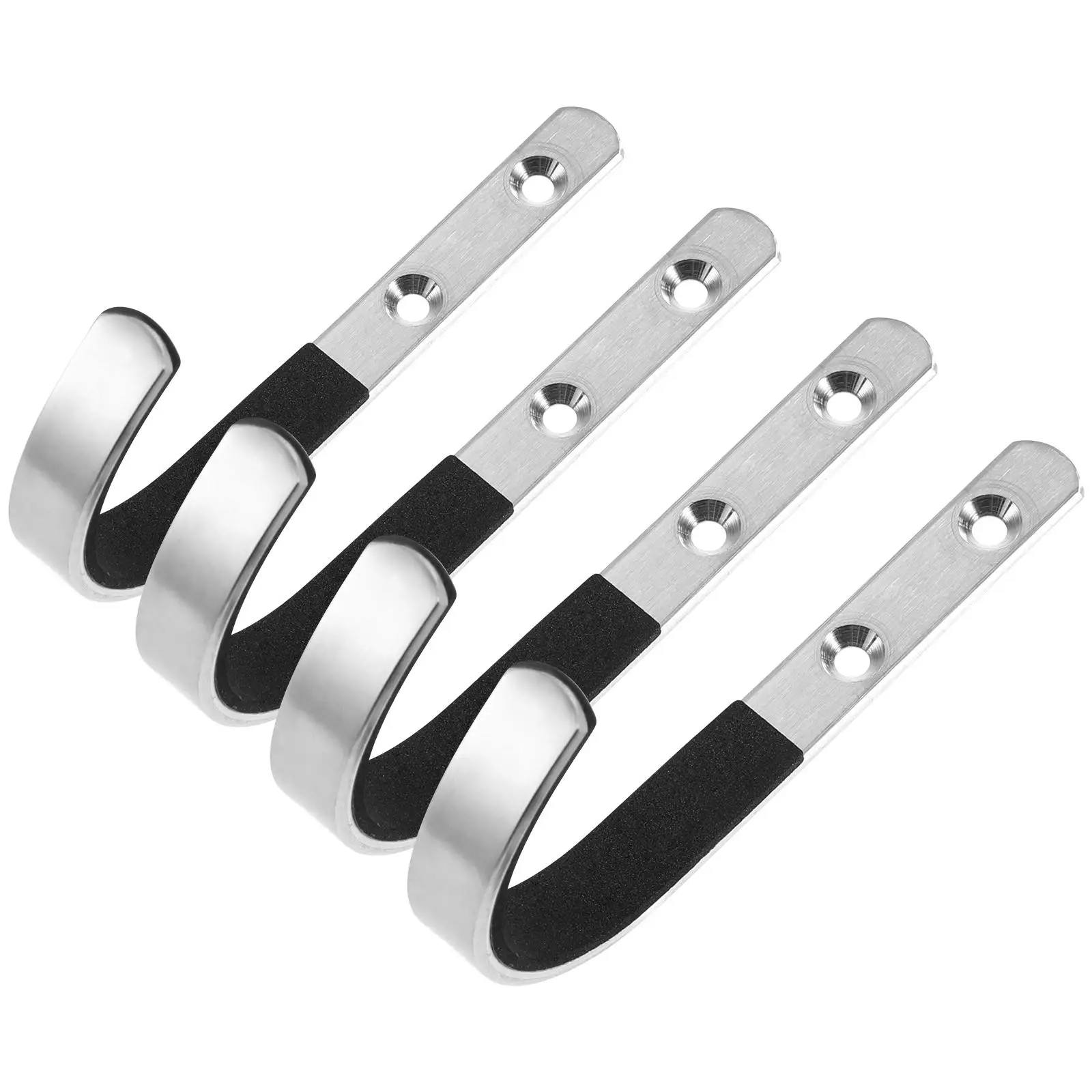 

2 Pairs Stainless Steel Wall Hooks Space Saver Kitchen Bathroom Garage Garden Tool Hangers Storage Solution Mounting Hardware
