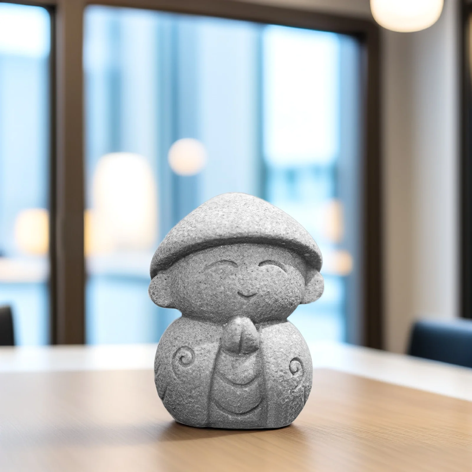 

Office Table Buddha Decor Stone Maitreya Adornment Fine Craftsmanship Elegant Look Space Saving Desktop Decoration for Home