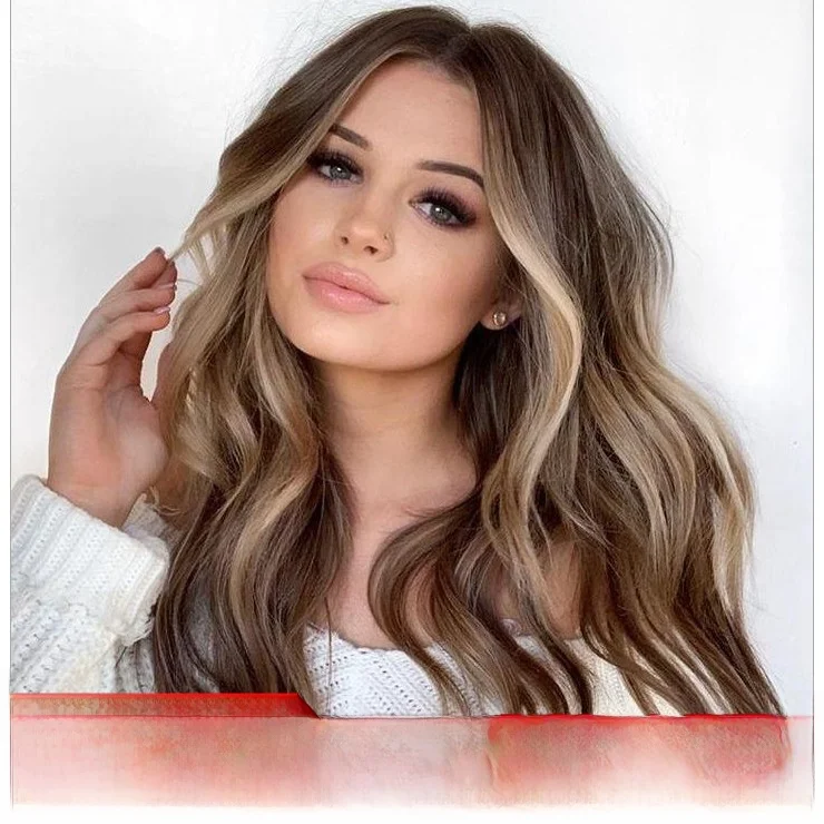 새로운 여성용 롱 컬 가발 로즈 네트 헤드 커버 헤어피스 탈모 커버용 인조 모발