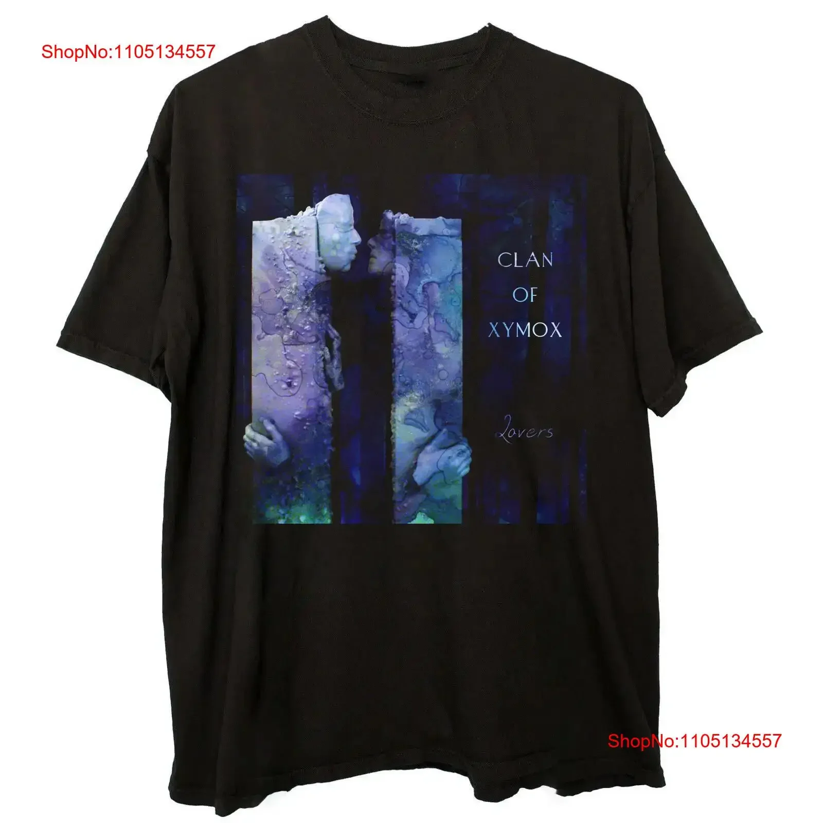 تي شيرت عشاق فرقة Xymox من القطن BS216 عتيق مغسول ناعم ممتد للجنسين قليلاً للارتداء اليومي