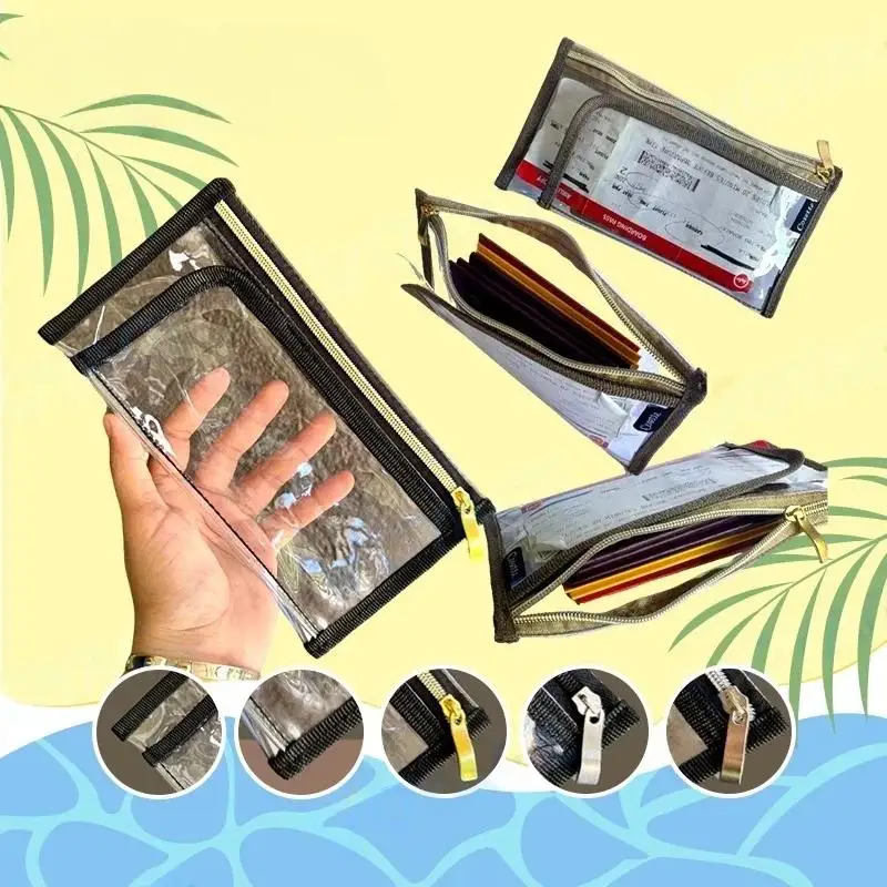 Make-up-Pinsel-Tasche, mehrschichtiges Design, wasserdichte Kosmetik-Aufbewahrungstasche, Aufbewahrungstasche für Reisepass und Dokumente, geschichtete Aufbewahrungstasche – Detail 3