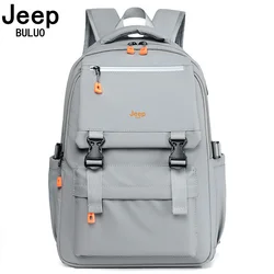 JEEP BULUO Brand Men&Women Backpacks Travel Teenagers School Bags Casual College Students Waterproof New For 14 inches Laptop