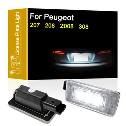 12V LED Number Plate Lamp For Peugeot 207 CC 2007-up 308 MK2 2015-up 2008 2015-up 208 12-16 White License Plate Light Assembly