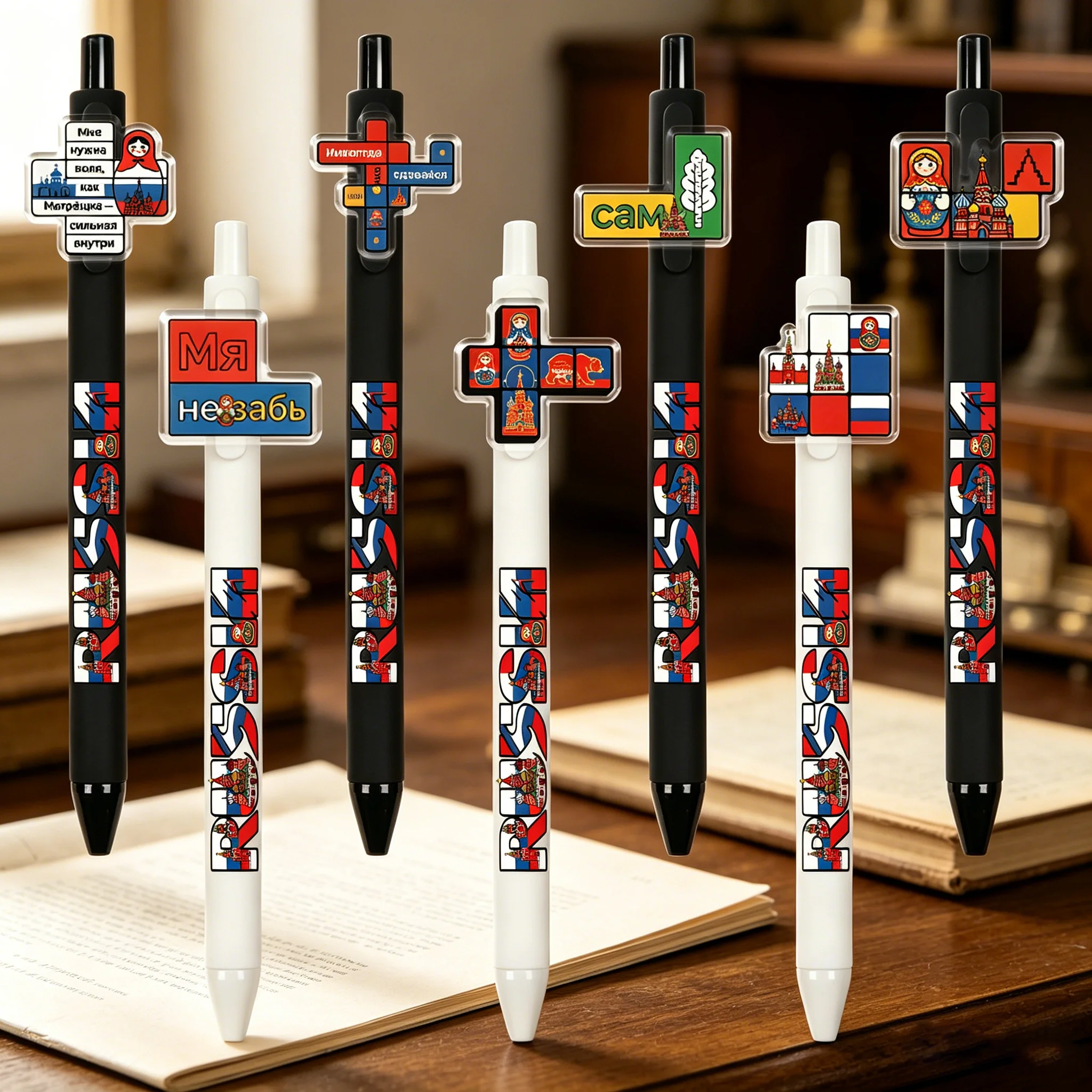 7PCS/14PCS block combination pattern ballpoint pen, learning office gift pen