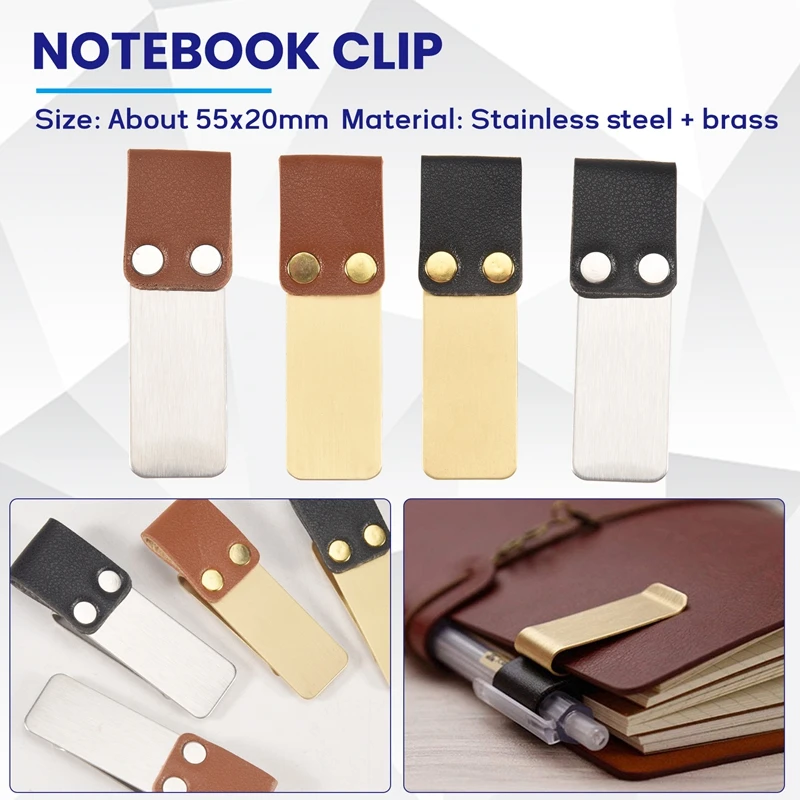 Pen Loop Traveler Notebook Leather Pen Holder With Stainless Steel Clip 4 Pack