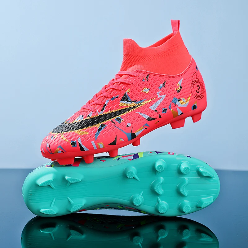 

New Arrival Two Tone Color Soccer Shoes with Long Studs & Turf Studs for Training Matches Available Sizes 31-46