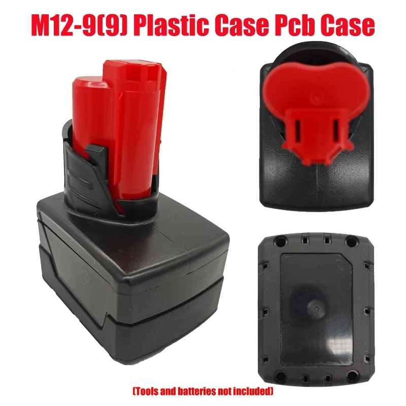 HAKSINKY M12 Plastic Case Pcb Case for Milwaukee 12V 10.8V 3.0Ah 6.0Ah 48-11-2411 Li-Ion Battery 9/6/3 Cell 18650 Li-ion Battery
