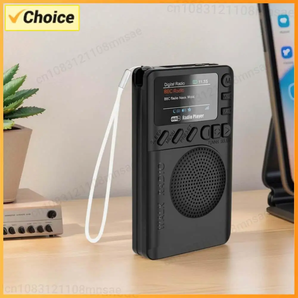 

Mini DAB FM Digital Radio with Headphone Jack Color Screen Pocket Radio BT5.0 MP3 Playback Speaker for Outdoor Camping Hiking