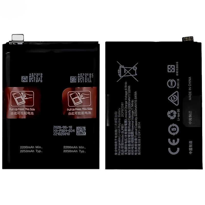 BLP801 High Quality Battery For OnePlus 8T 9R KB2001 KB2000 KB2003 KB2005 LE2101 4500mAh Capacity Battery Mobile Phone Batteries