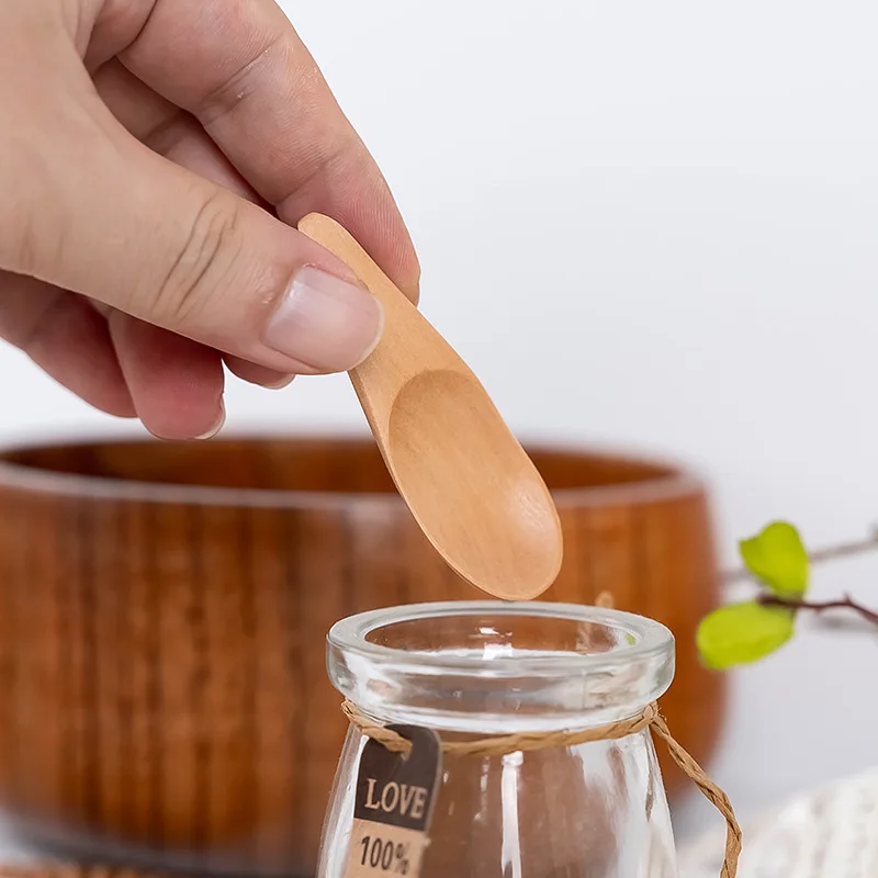 

Wooden Mini Tea Spoon Short Handled Condiment Scoop Flatware Coffee Tea Small Sugar Spoon Coffee Spoon Kitchen Spoons Gadgets