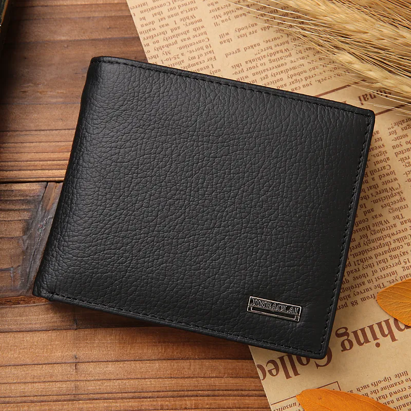 Classic Short Genuine Leather Men Wallets Fashion Coin Pocket Card Holder Men Purse Simple Quality Male Wallets