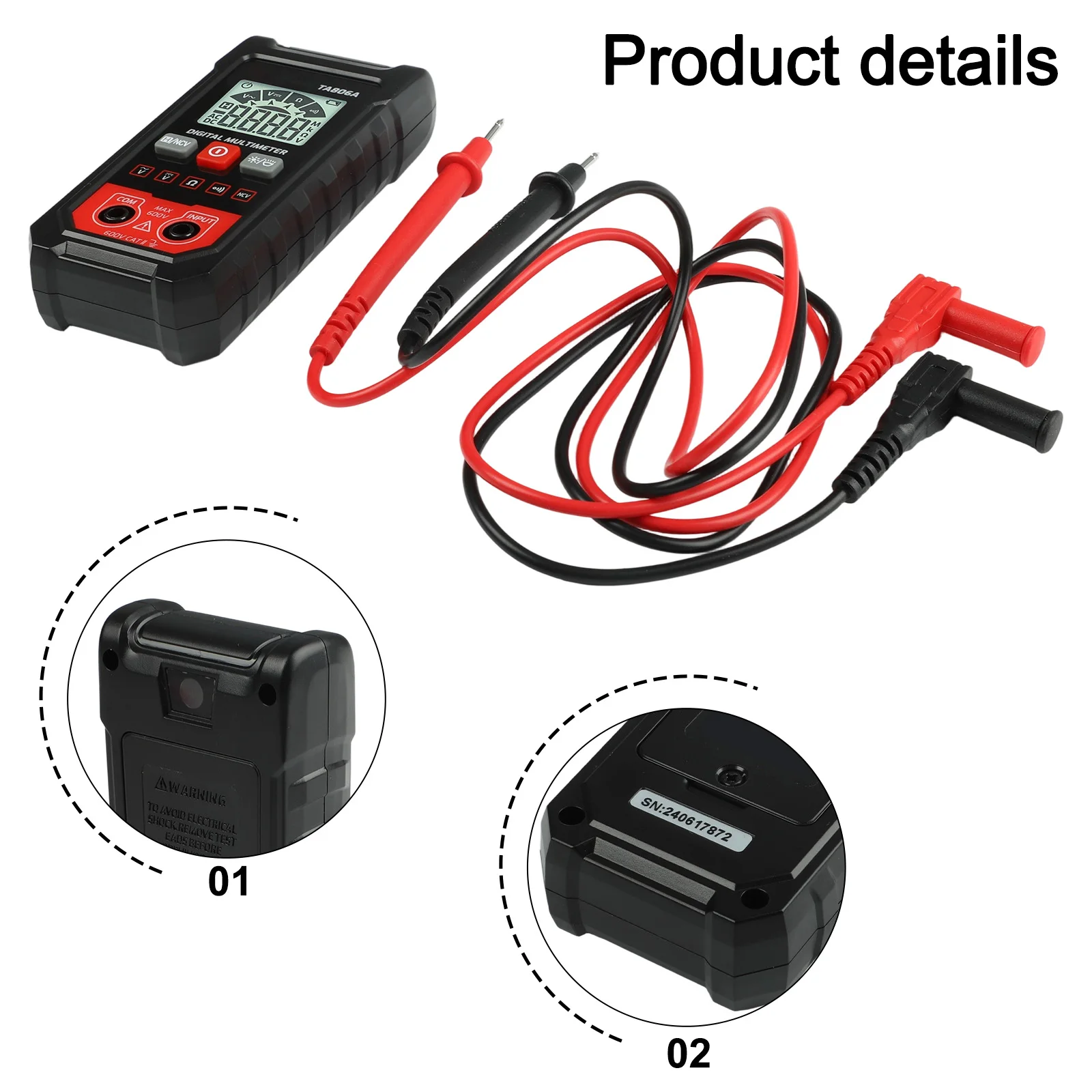 Automatic Identification Digital Multimeter Auto-Ranging Measurement Compact And Portable Energy Saving Design For Home Use