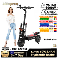 EU BOYUEDA S3-11 38Ah 6000W 60V Max Speed 85-95km/h Oil Brake 11 Inch Electric Scooter 200Kg Max Load 100Km Range Tax Free