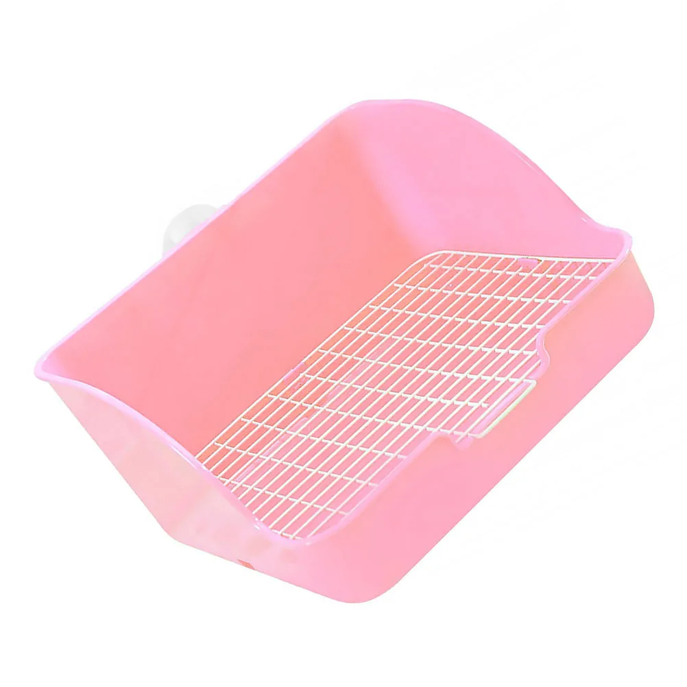 

Plastic Rabbit Toilet Bunny Litter Box Hamster Pan Pink Travel Pee Corner Tray Pet Home Durable Non Leaking Suitable Mesh