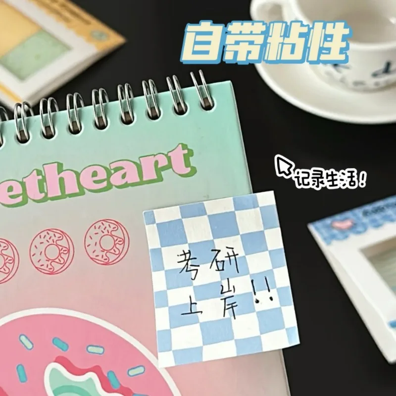 New Plaid Combination  Note Romance Series Hand Account Decoration Basic Material Paper Note Paper Kawaii Stationery Stationery