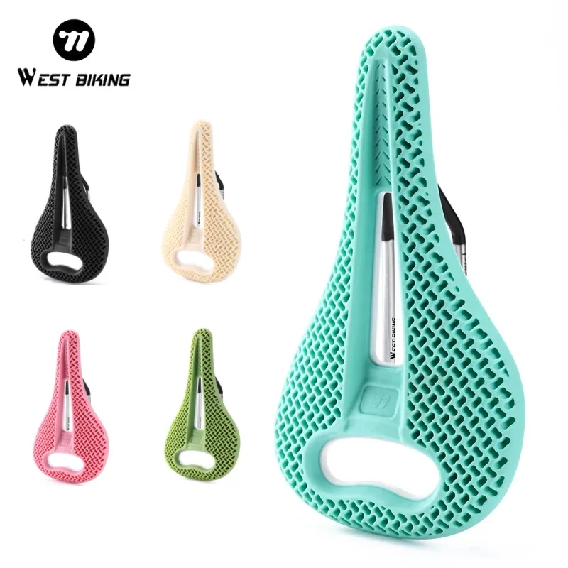 

WEST BIKING Bicycle Saddle 3D Printed Honeycomb Saddle Ultralight Comfortable Breathable MTB Gravel Road Bicyle Riding Seat Part