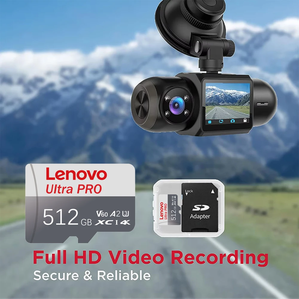 Lenovo 2TB SD Memory Card V30 128GB Micro TF/SD Card Class 10 High Speed Flash Memory Card 512GB 256GB SD Card For Camera Phone