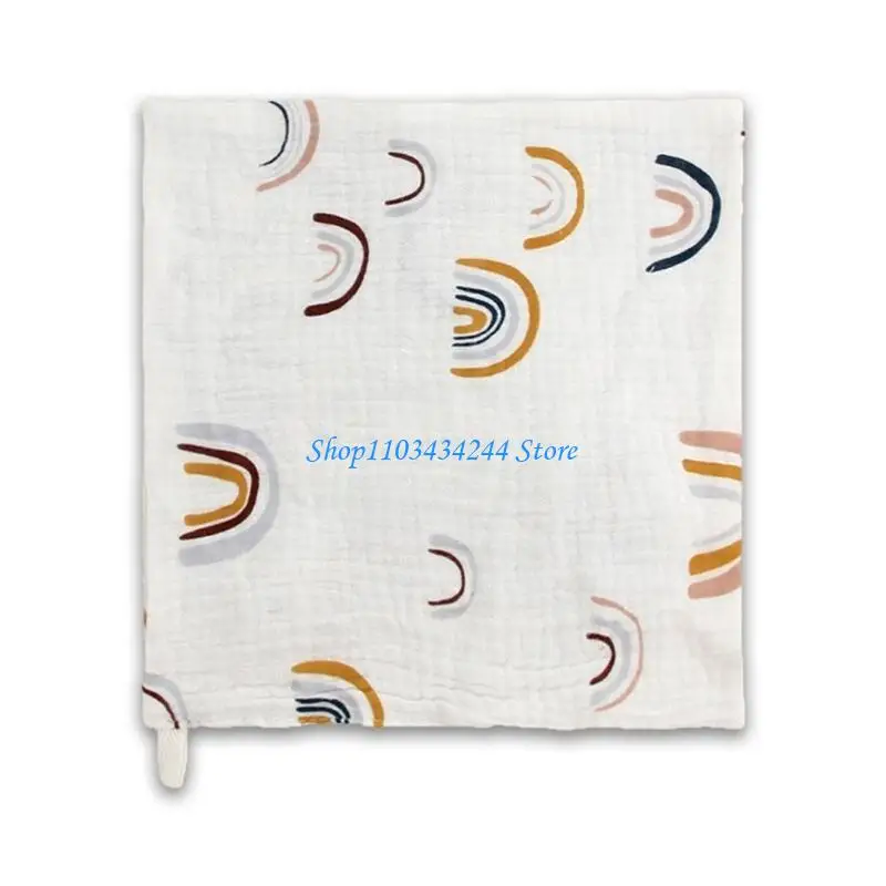 

4-слойное полотенце для протирки, детское полотенце для лица, дышащее квадратное полотенце, мочалки с радужным узором, полотенце