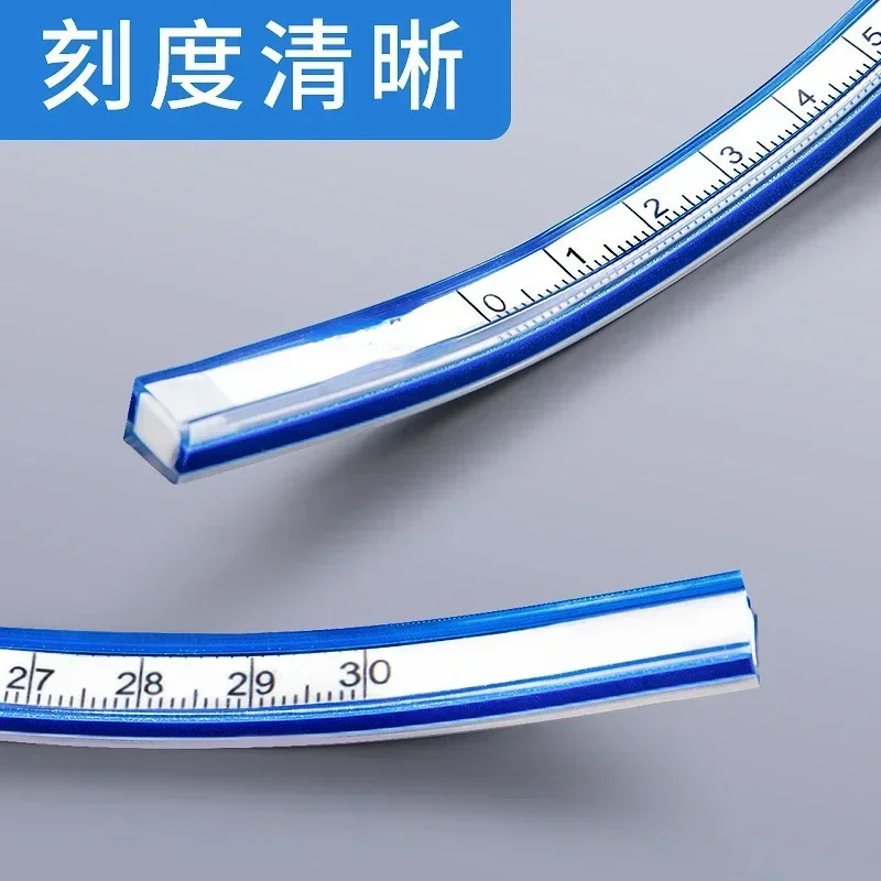 1PC Flexible Curve Ruler Drafting Drawing Tool Snake Shaped Ruler Flex Curved Ruler Quilting Plastic School Office Supplies 30cm