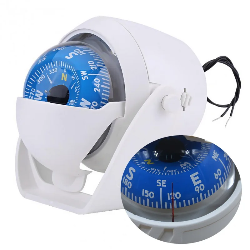 ABS LED Light Nautical Navigation Compass Direction Confirm Tool for Boat Sail Ship Car Vehicle