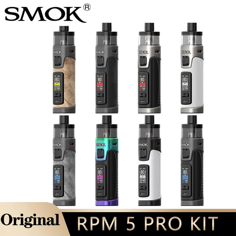 Smok Original RPM 5 Pro Kit 80W บุหรี่ไฟฟ้า, บุหรี่ไฟฟ้าแบบขดลวด3ตาข่าย6.5ml 18650แบตเตอรี่3.7ml