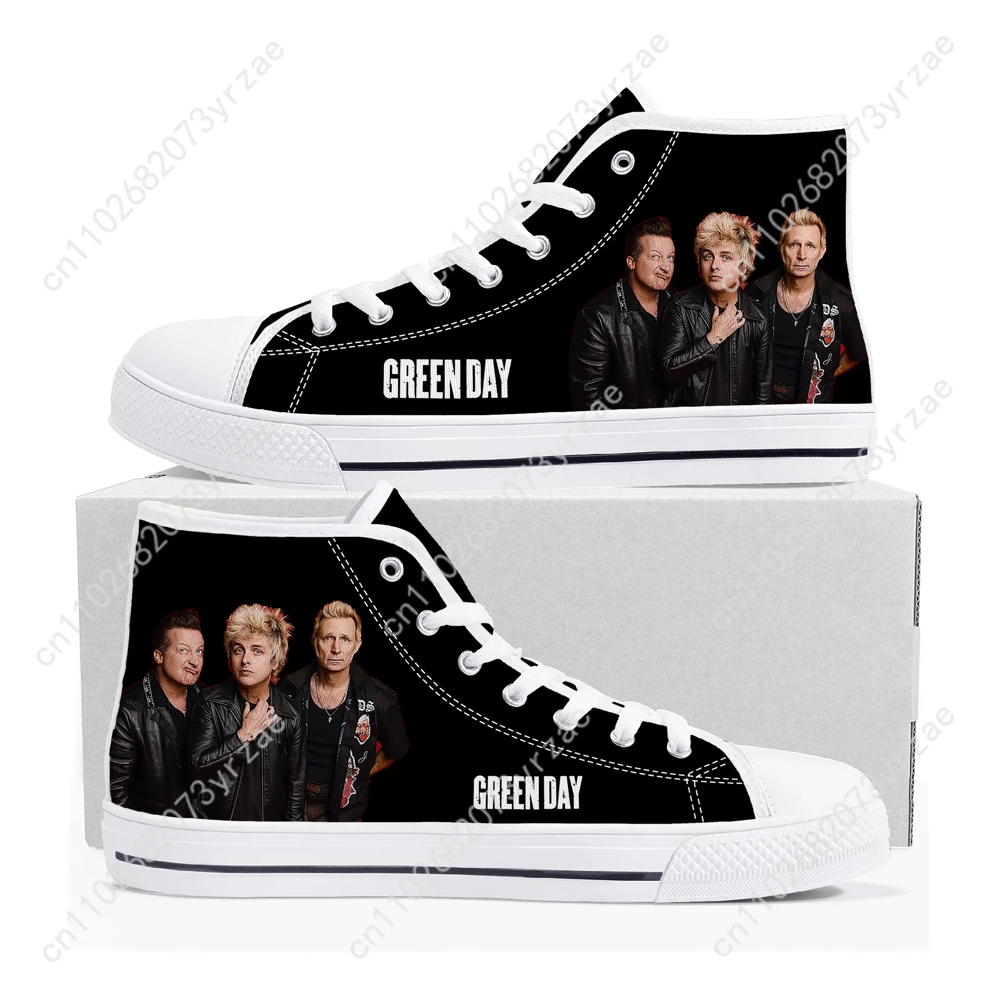 Green Day High Top Sneakers Mens Womens Teenager High Quality Personalized Trend Canvas Sneaker Built Casual Couple Custom Shoe