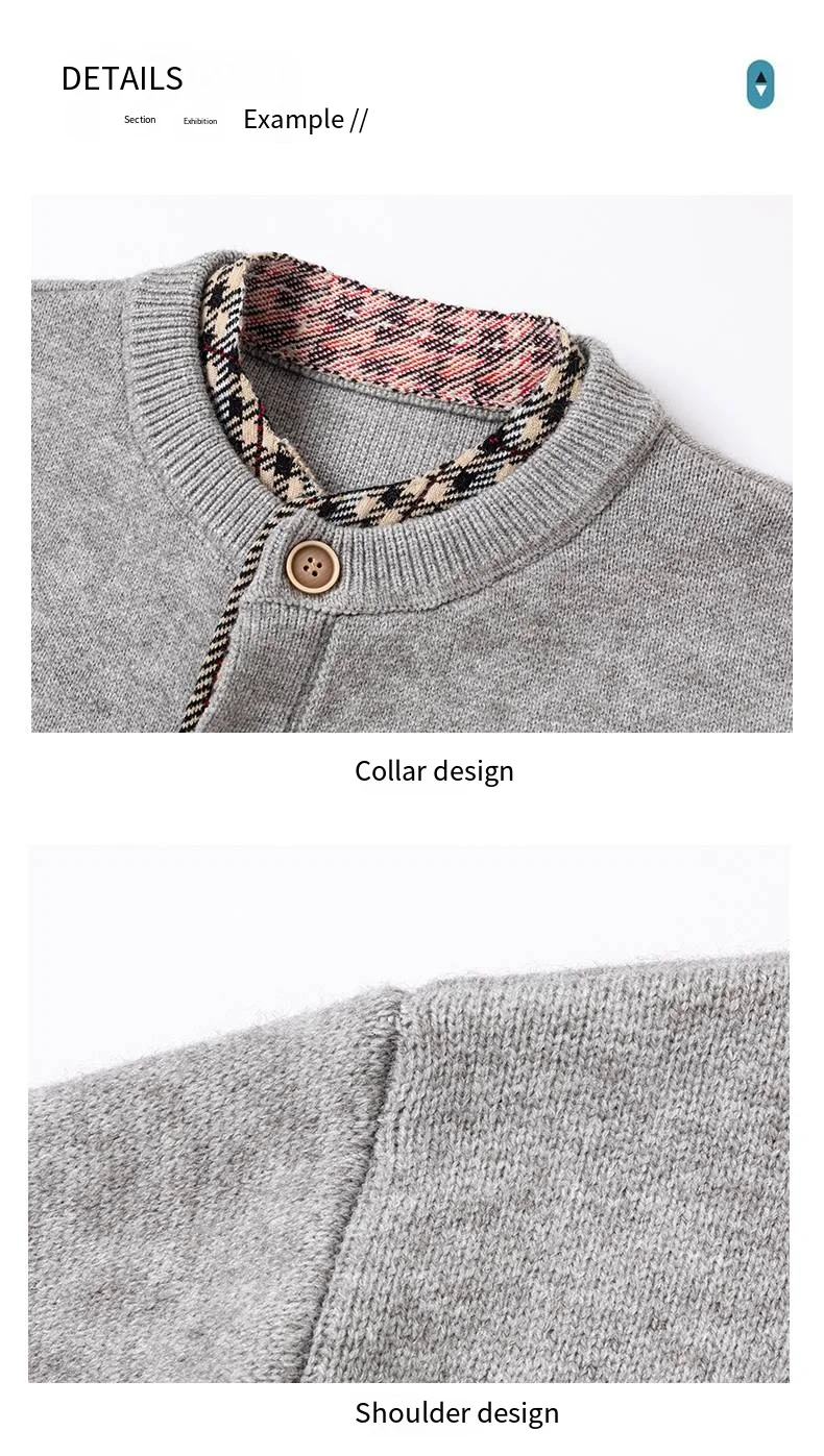 Hochwertige Herren-Strickjacke mit Langen Ärmeln, Einreihig, Farbblock-Design, Herbst-Winter, Neue Lässige Mode-Strickjacke – Detail 5