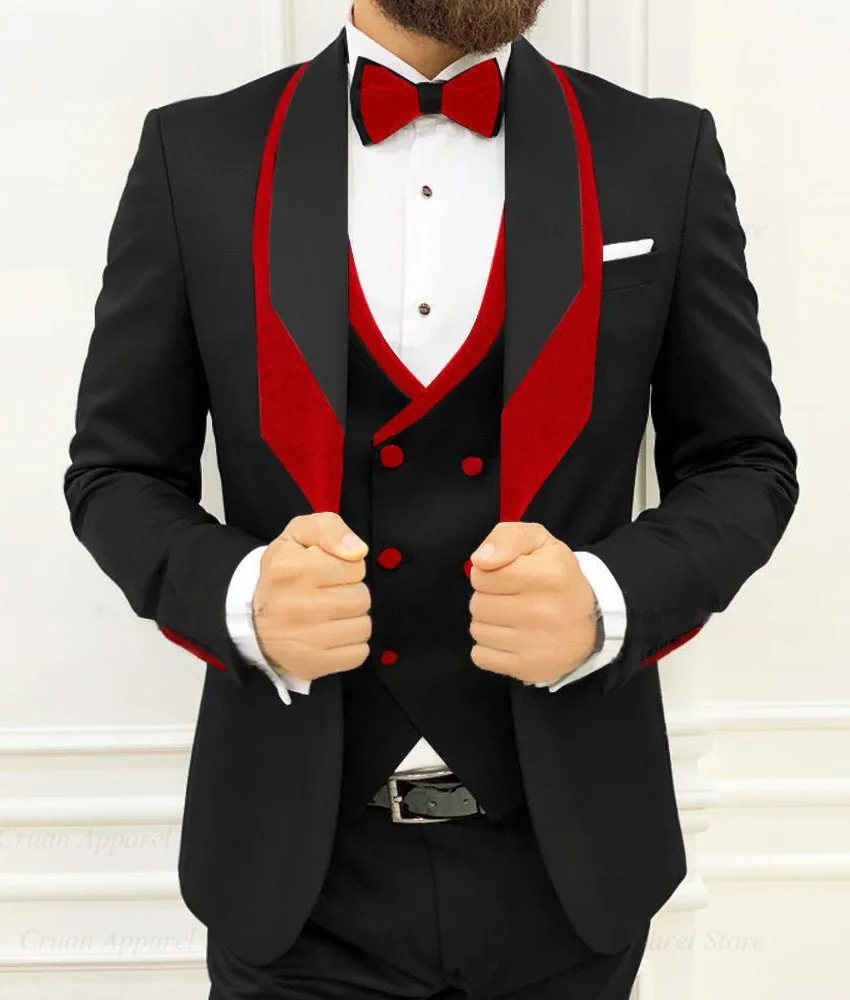Graceful Wedding Party Dress Men's Stage Costume High Quality Patchwork 3-piece Men's Suit Casual suit men's tailcoat