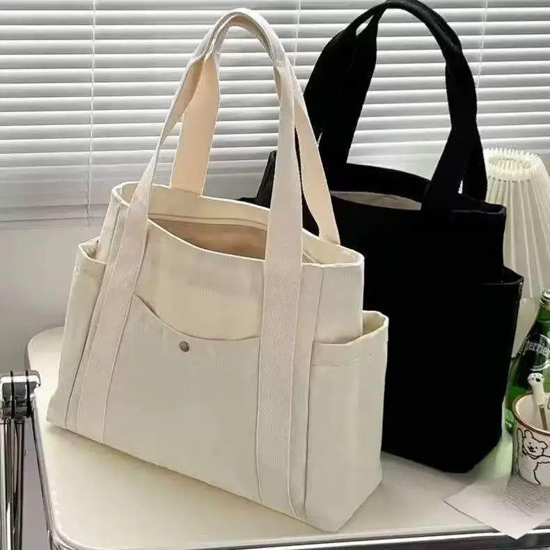 Large Capacity Canvas Satchel Bag Practical Commuter Crossbody Bag Men's Handbag for Class Single Shoulder Bag