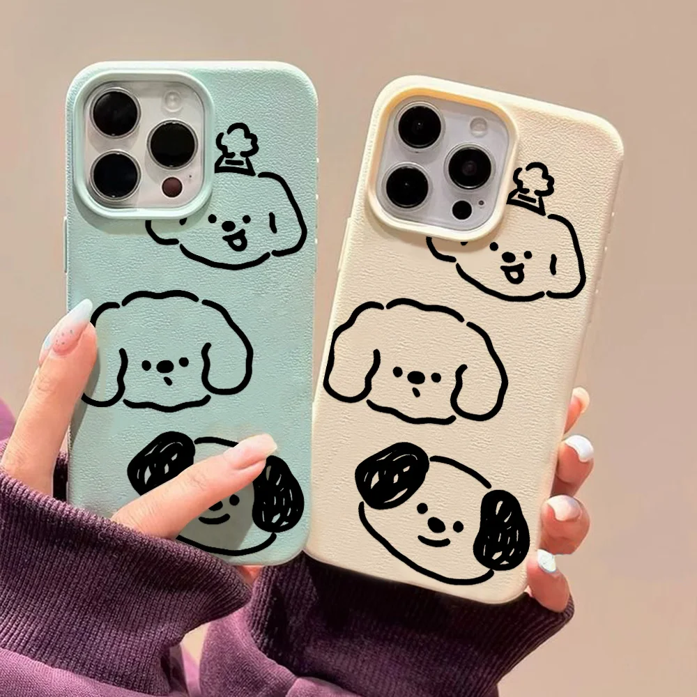 Cartoon Painted Phone Case For iPhone 16 15 14 13 12 11 Pro Max 16 15 14 Plus Cover Shockproof Drop-resistant Protective Bumper