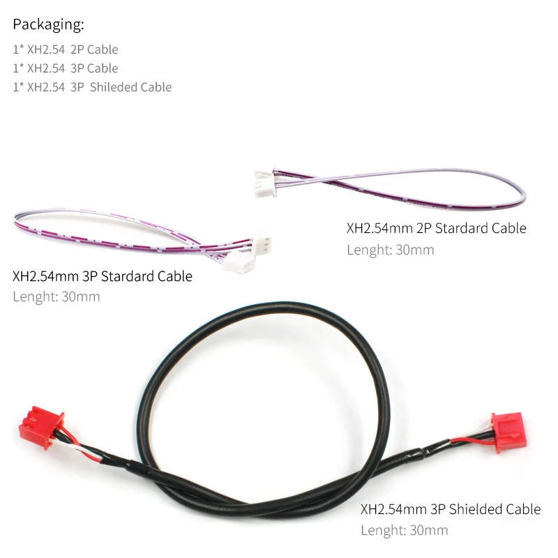 UNISIAN 2P/3P XH2.54mm Audio Cable Male to Male Terminal Dual Head Signal Shielded Wire