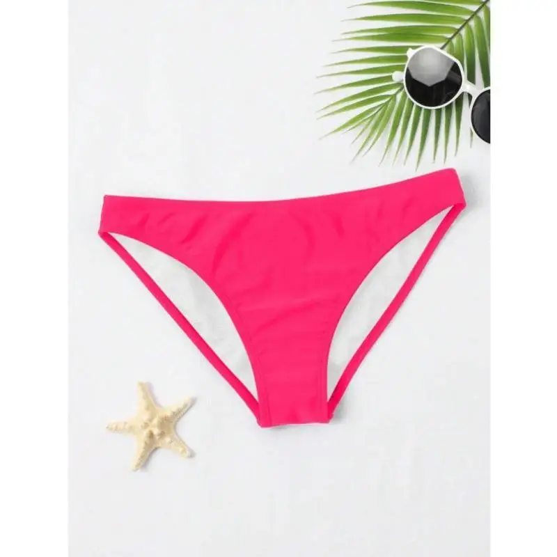 

New Pure Color Bikini Bot for Vaion Beach Casual Sportswear Seven Sve Length Autumn Season No Brand QRY6665