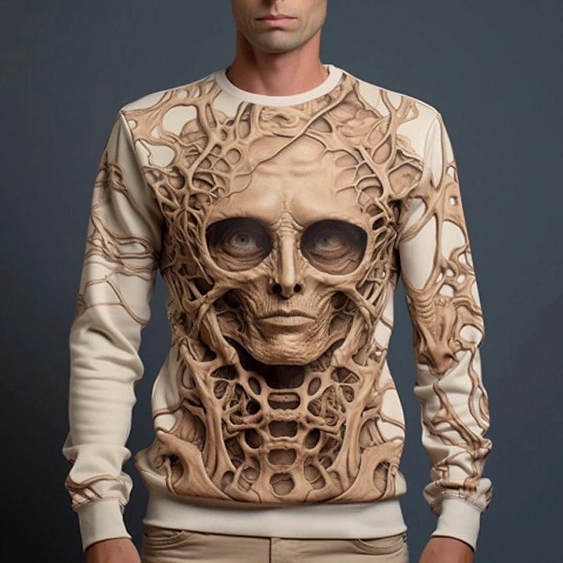 

Funny 3D Skull Printed Sweatshirts For Men Hip Hop Trend Harajuku Streetwear Casual O-neck Loose Pullover Autumn Men's Tees Tops