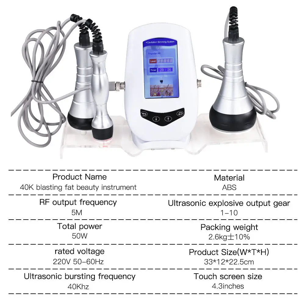 3 in 1 40k radiofrequency cav cavitation slimming rf body sculpting machine