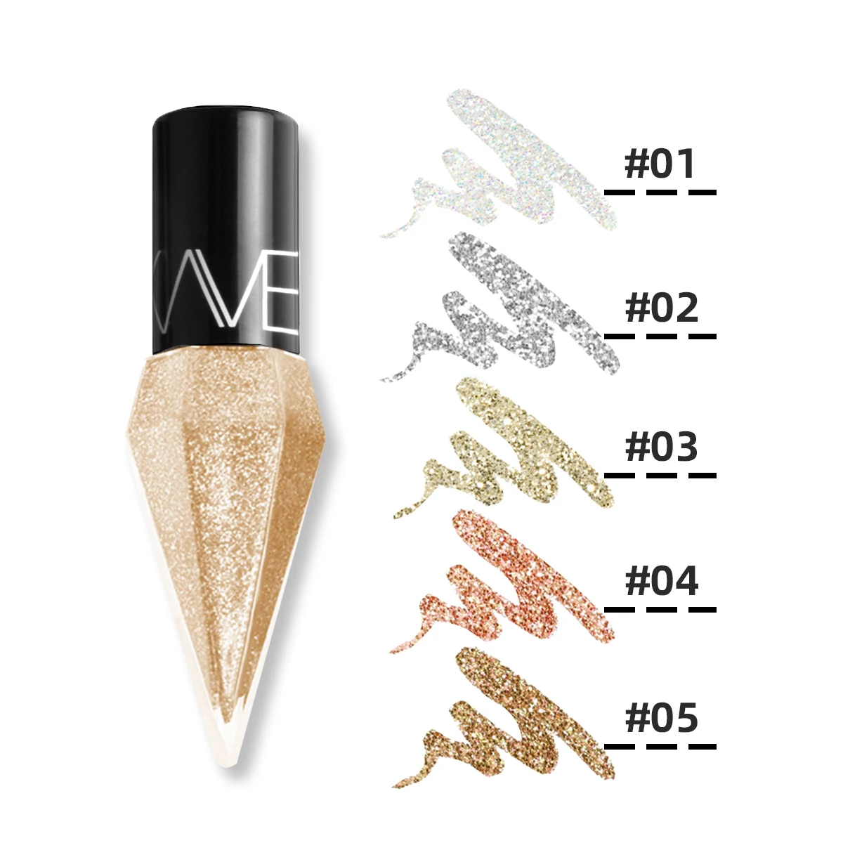 Vloeibare oogschaduw Ooghoogtepunt Diamond Sparkle Flash Oogschaduw Vloeibare verhelderende zijderups Oogmake-up Tool Groothandel