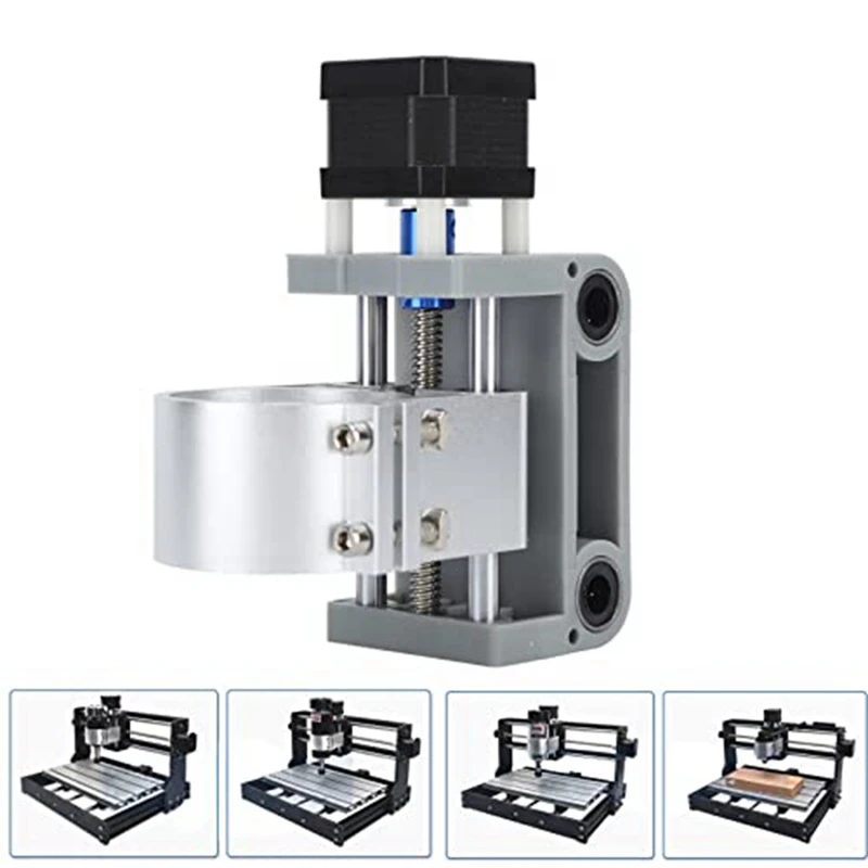 Montaje de Motor de husillo de ejes Z CNC, soporte estable y fiable de 52Mm de diámetro para Motor de husillo Genmitsu 3018 Pro (gris)